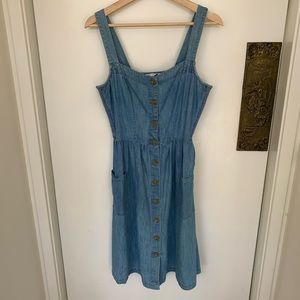 Fat Face Aubrey Dress Knee Length Chambray / Denim